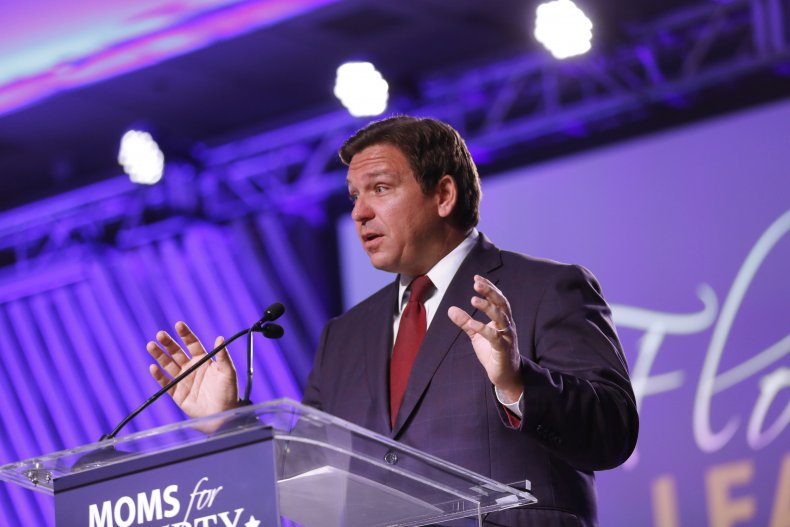 Florida Governor Ron DeSantis speaks during the