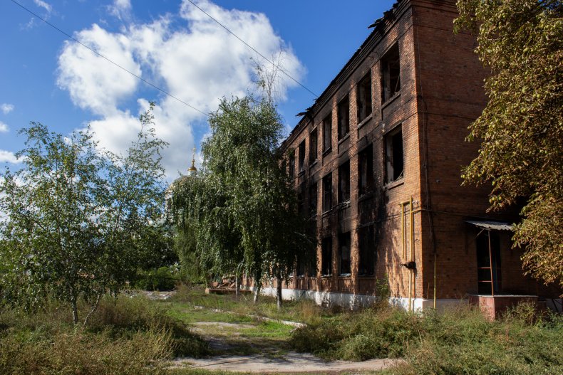 Burnt Building in Izyum
