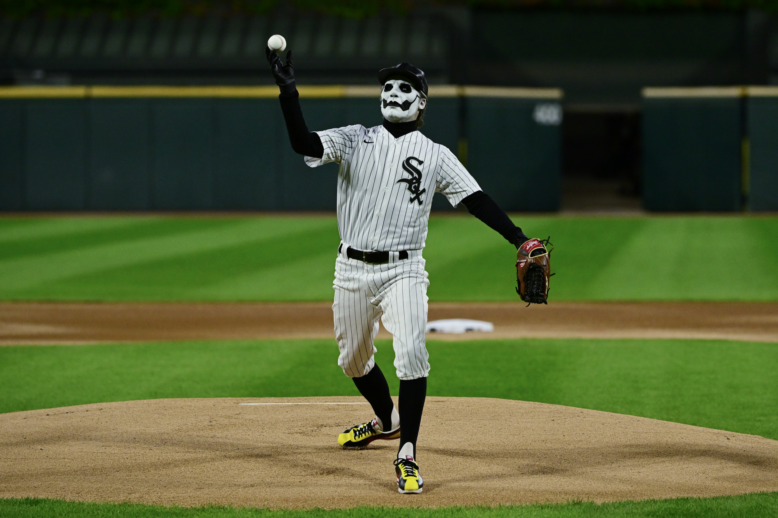 Watch Corpse Painted Heavy Metal Singer Throw First Pitch At White Sox 