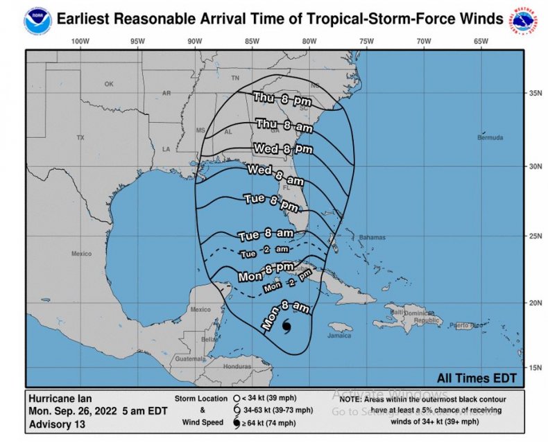 Hurricane Ian Path Florida Braces As Tropical Storm Upgraded 2127
