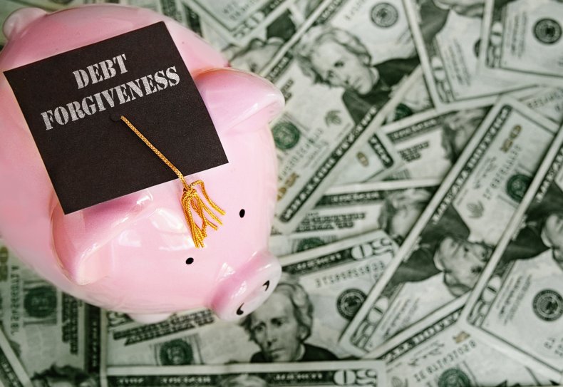 Stock photo: Student debt, piggy bank