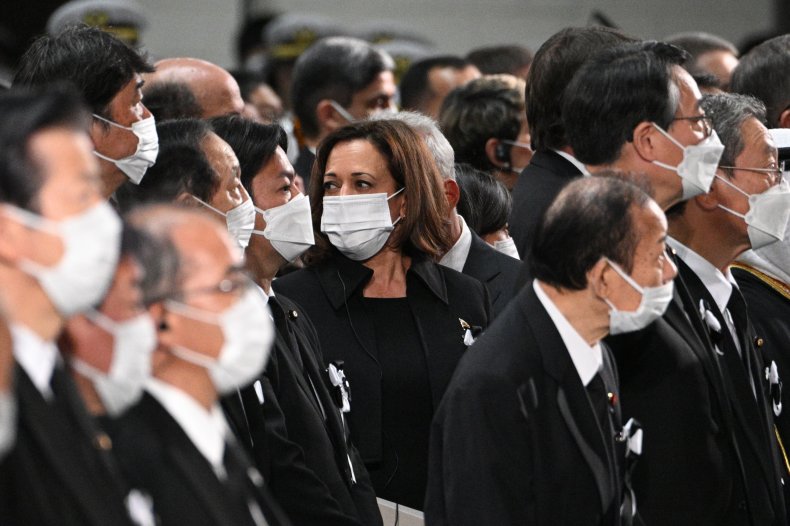 Kamala Harris Arrives at Shinzo Abe's Funeral