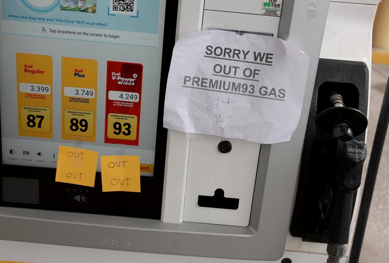A gas pump in Florida before the hurricane