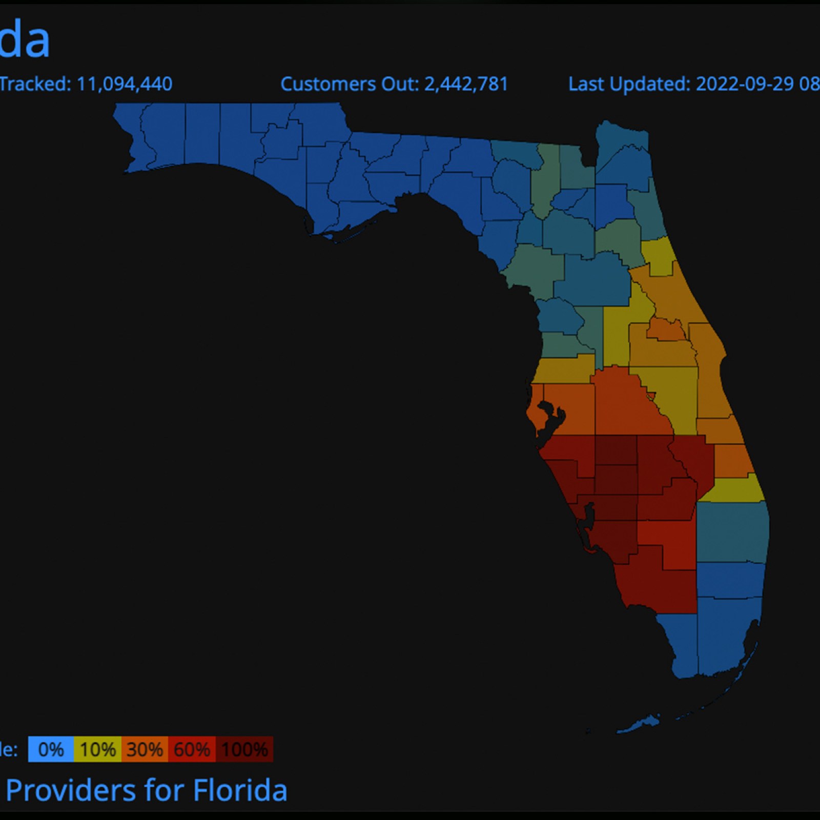 Florida Power Outage Map, Update as Hurricane Ian Leaves 2M Without Power
