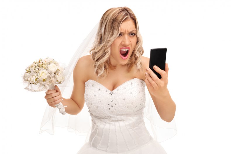 Angry bride texts guest "hateful" messages