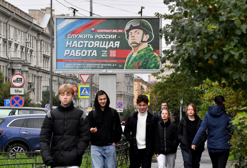 Russian mobilization billboard