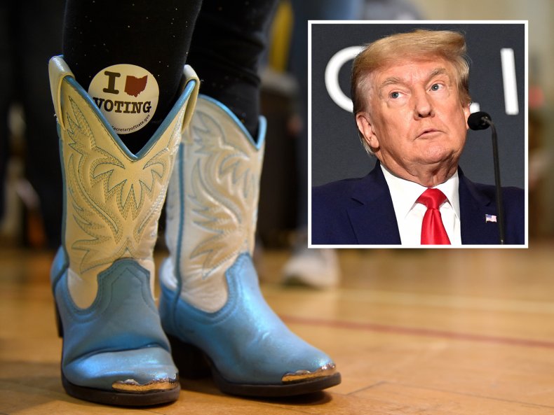 Voter Wearing Cowboy Boots