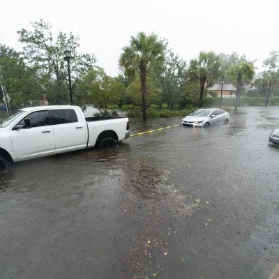 Flooded street with Cars Charleston 