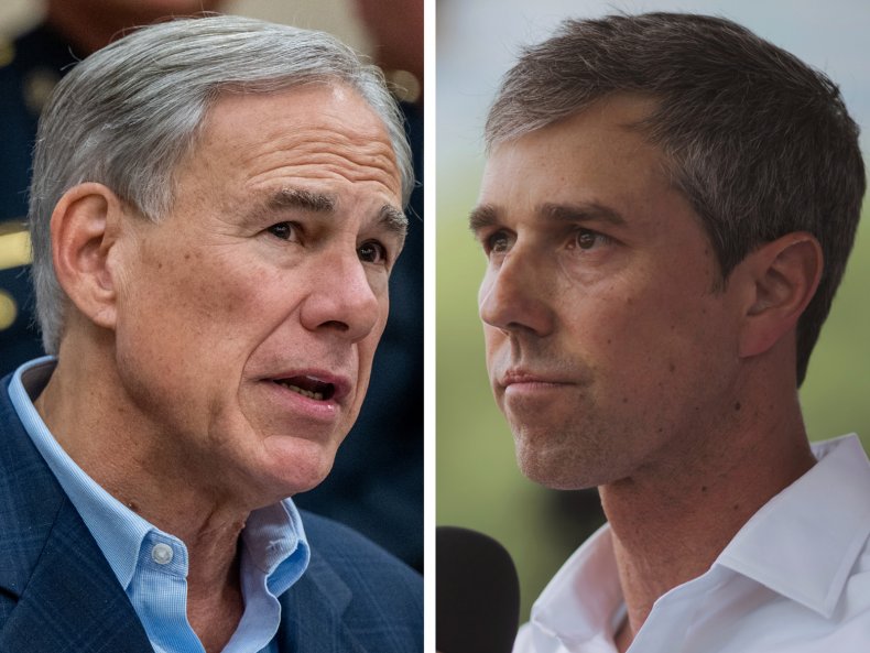 Composite of Greg Abbott and Beto O'Rourke
