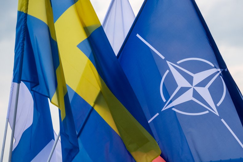 NATO, Sweden, Finland, Poland flags nuclear weapons