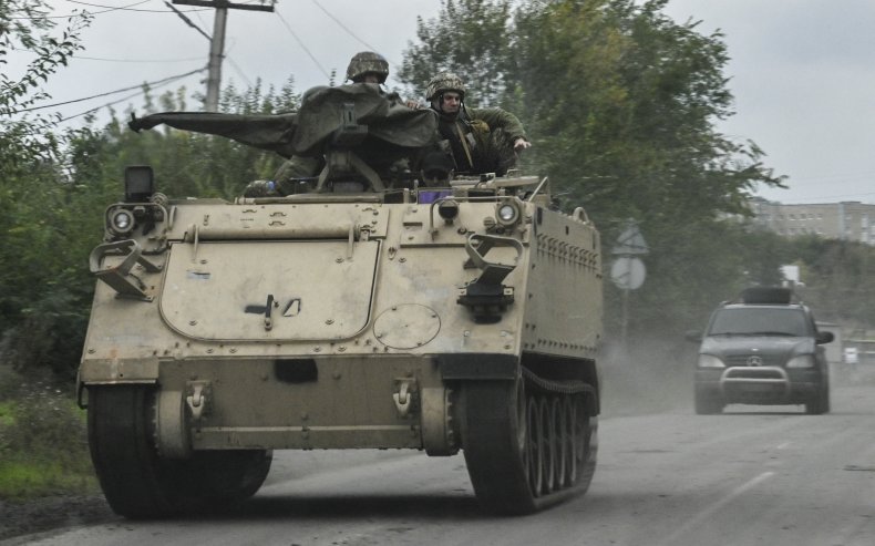 Ukraine troops in Kramatorsk