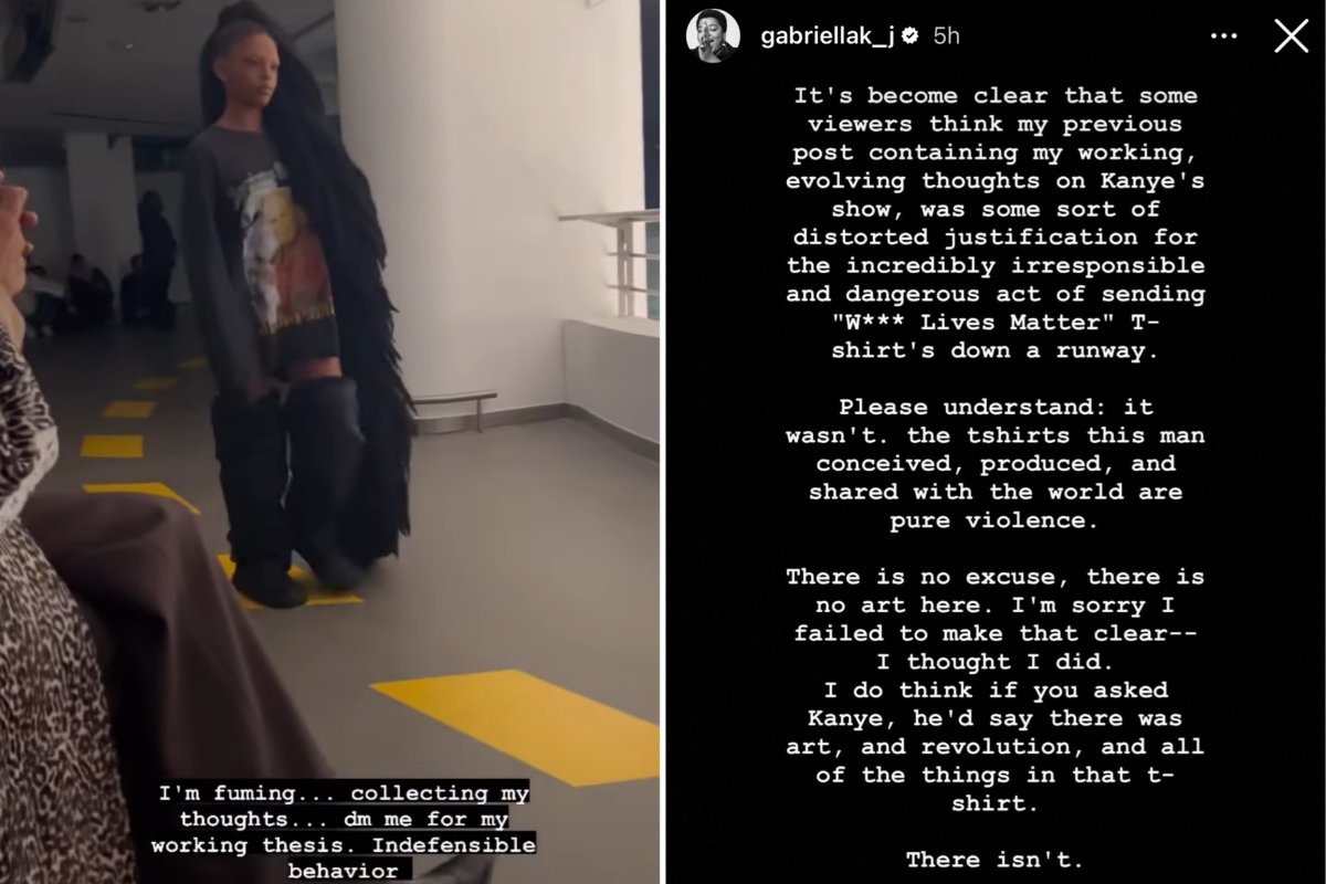 Gabriella Karefa-Johnson calls Kanye's show "pure violence"