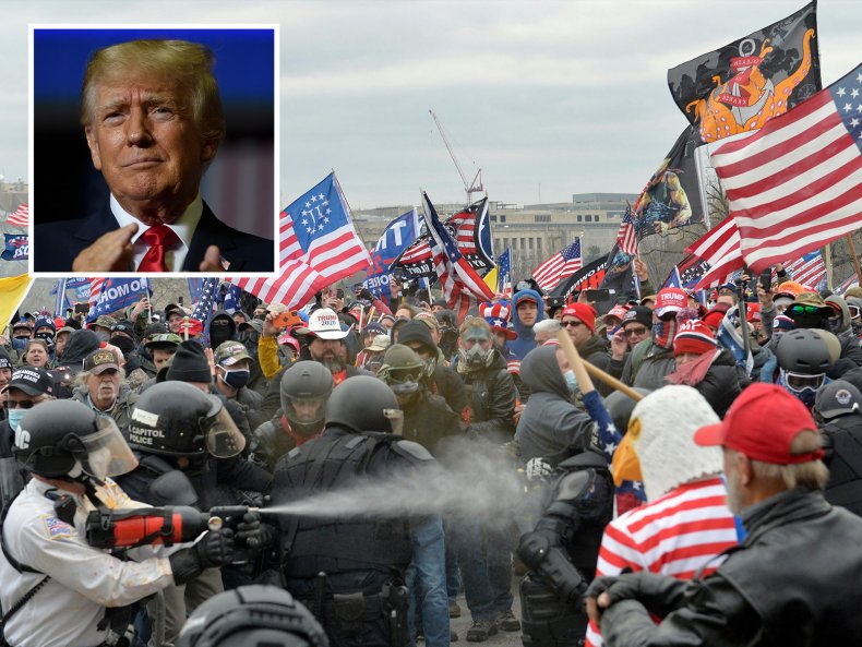 Rioters fight police during Congress storming 2021