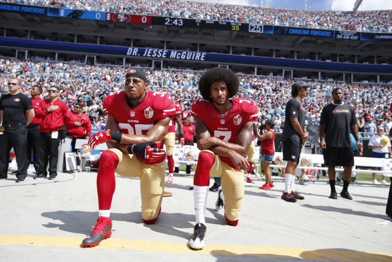 Colin Kaepernick takes the knee
