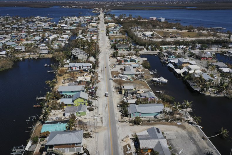 Aerial view of Pine Island Damage