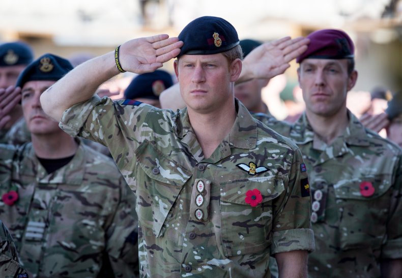 Prince Harry Saluting During Active Duty, Afghanistan