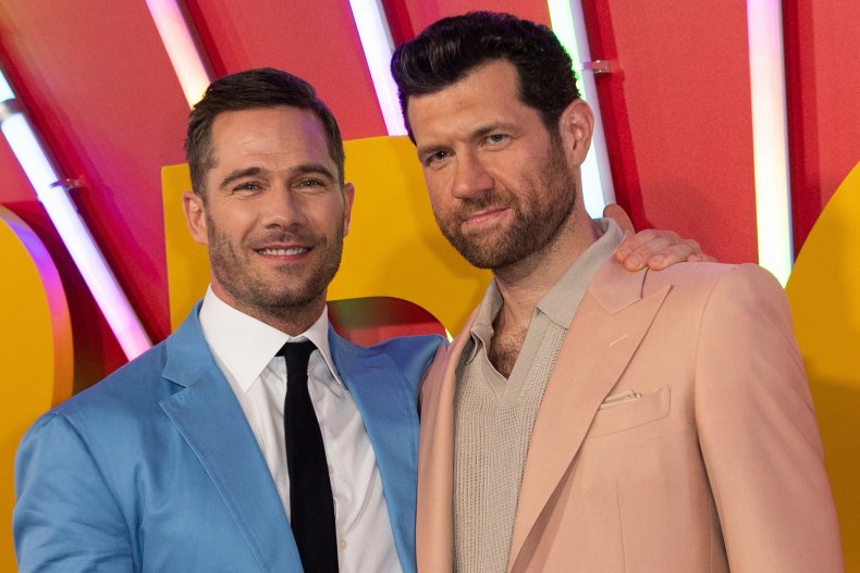 Billy Eichner, Luke Macfarlane at "Bros" premiere