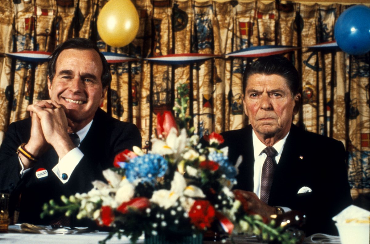 George H.W. Bush and Ronald Reagan