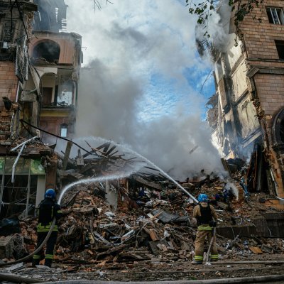 Firefighters Put Out Blaze Zaporizhzhia Firefighters Put Out Blaze Zaporizhzhia