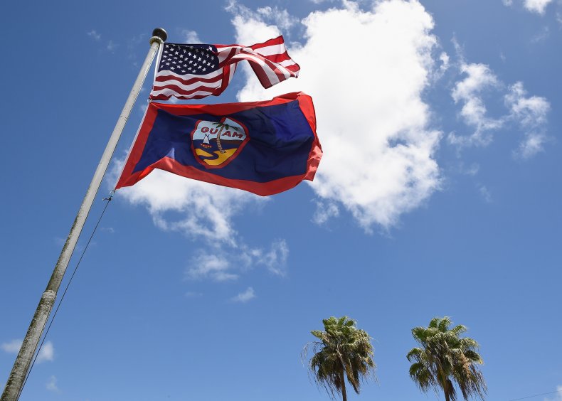 La bandera de los Estados Unidos y Guam 
