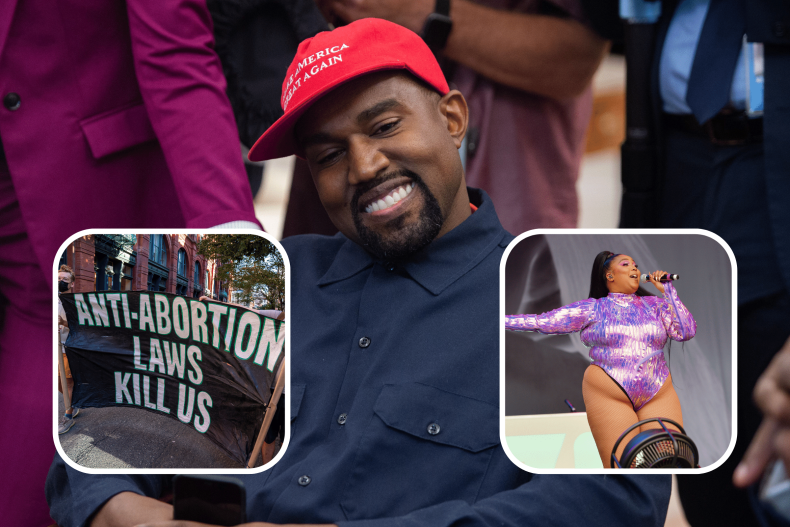 Kanye West con aborto y compuesto de Lizzo