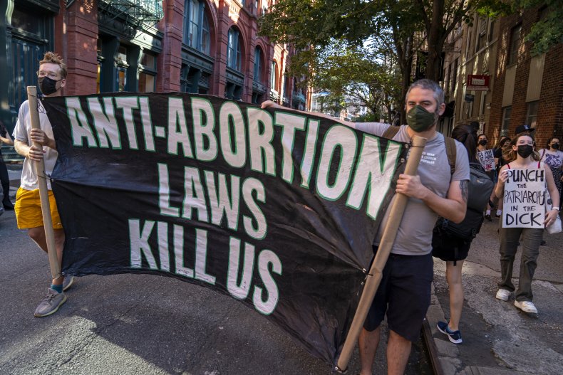 Protesta a favor del derecho al aborto en Nueva York