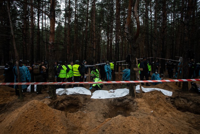 Mass Grave Burial Lyman Russia Ukraine War