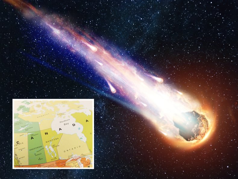 Map of Canada and Comet