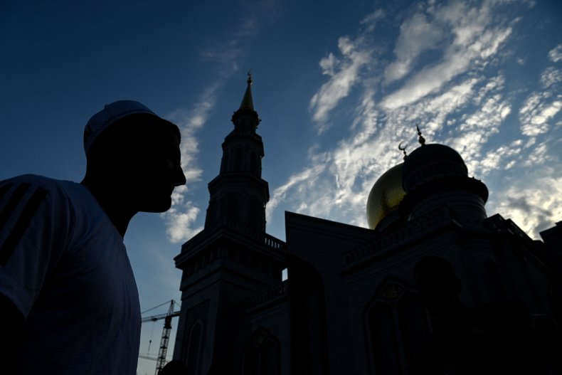 Muslims prepare to pray 