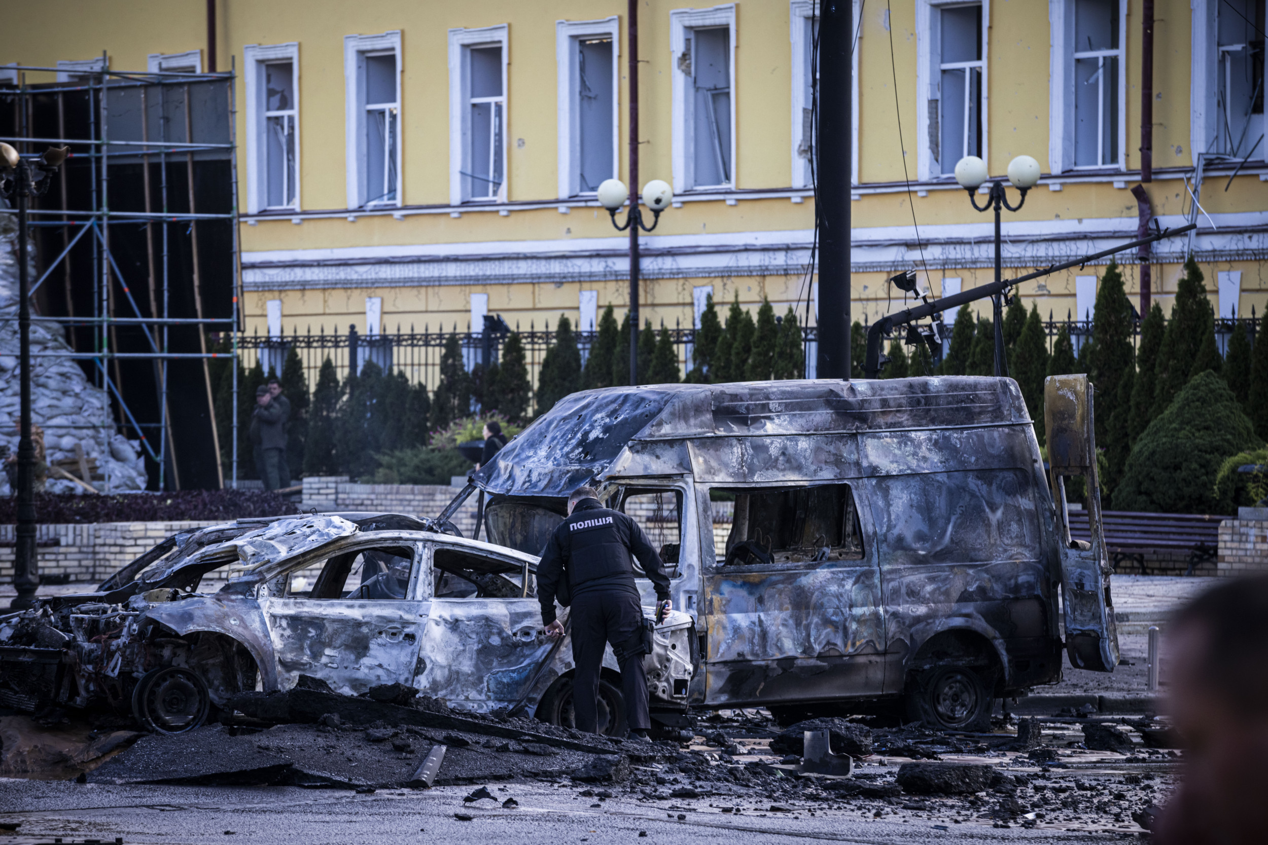 Videos Show Russia's Mass Missile Strikes in Kyiv, Lviv