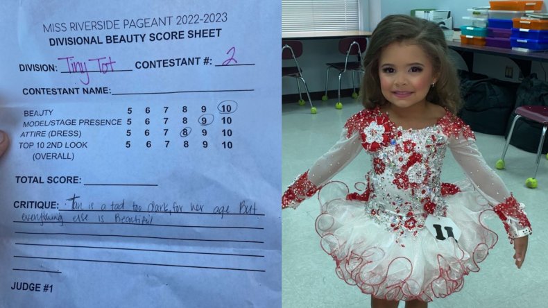 biracial girl beauty score card mom appalled
