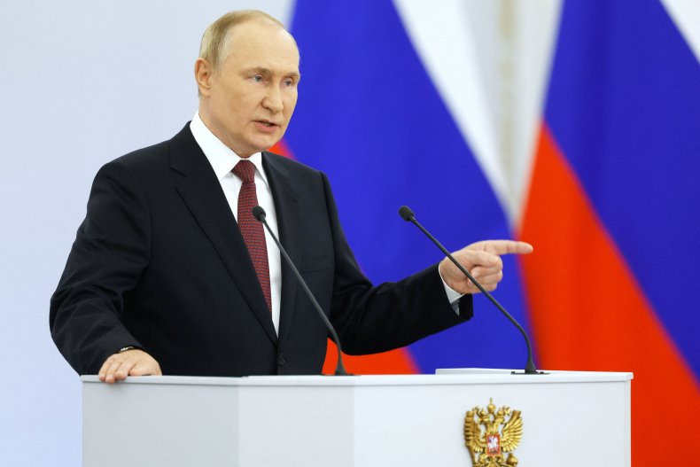 Vladimir Putin speaks in Moscow Russia missiles