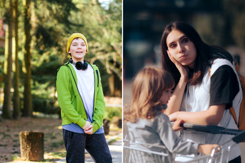 Teen boy and stressed mother