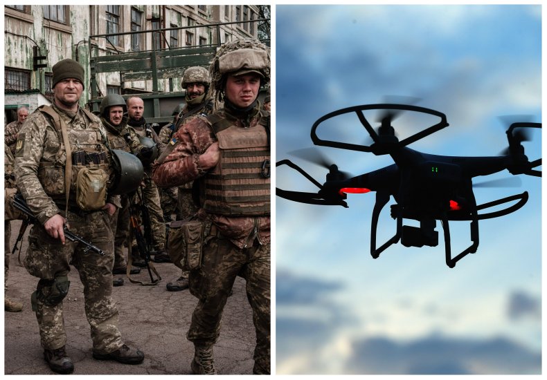 Drohne des ukrainischen Soldaten 