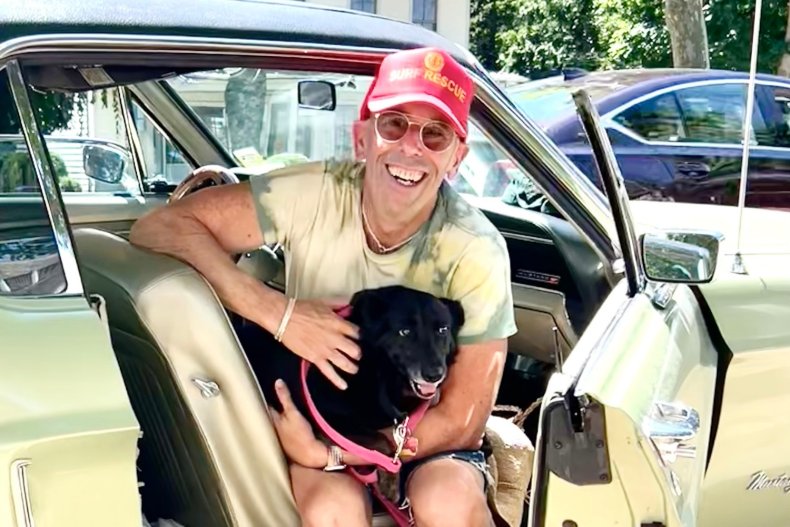 Spencer Schneider in Car with Dog