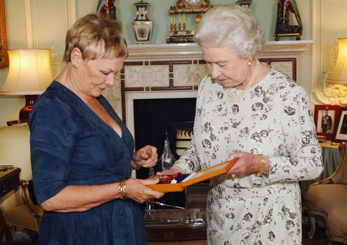 Dame Judi Dench with Queen Elizabeth II