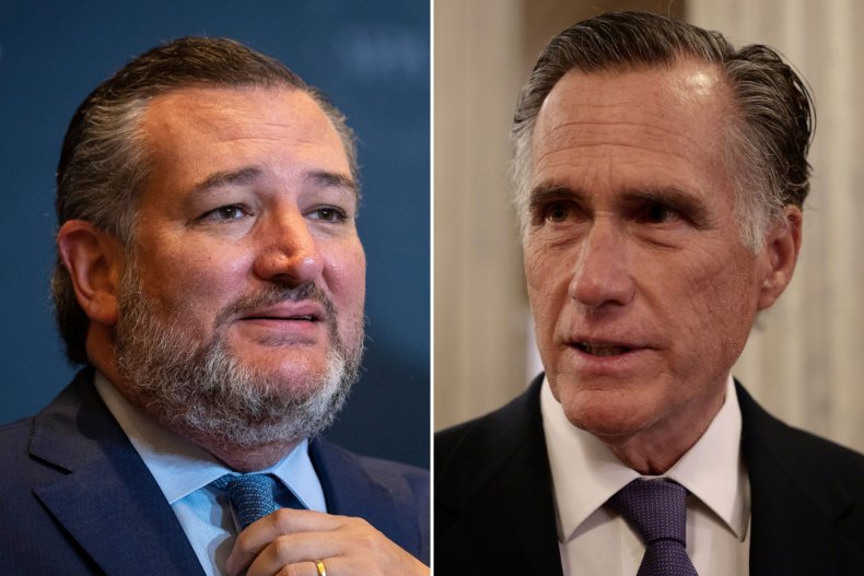 Composite image shows Cruz and Romney