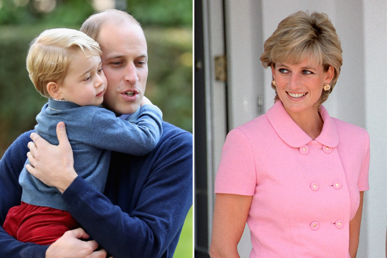 Prince William, Prince George and Princess Diana