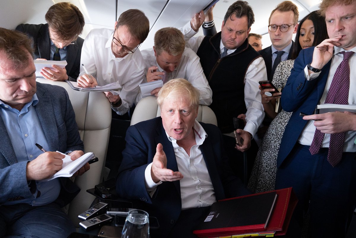 Boris Johnson Pictured with Journalists 