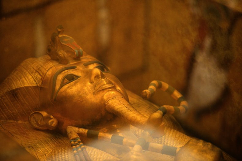 The sarcophagus of King Tutankhamun in Egypt