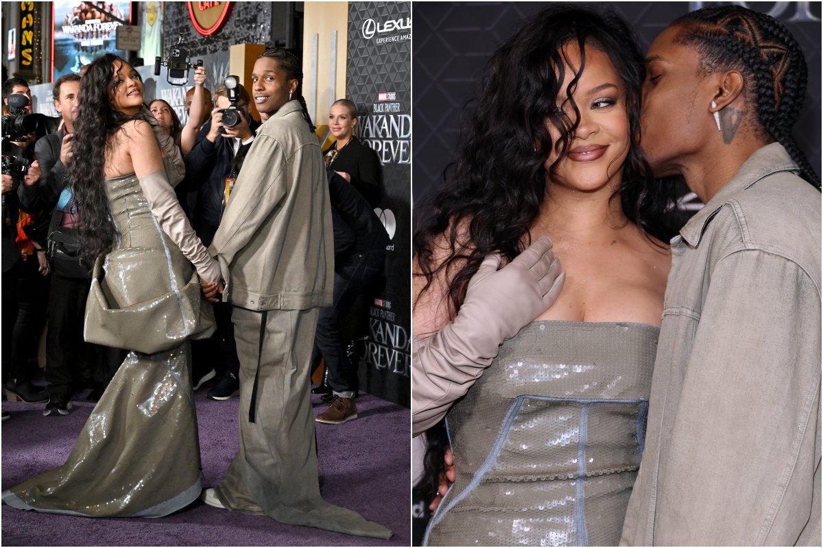 Rihanna and A$AP Rocky attend Black Panther
