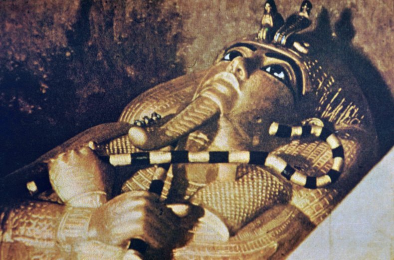 Close up of King Tutankhamun's sarcophagus