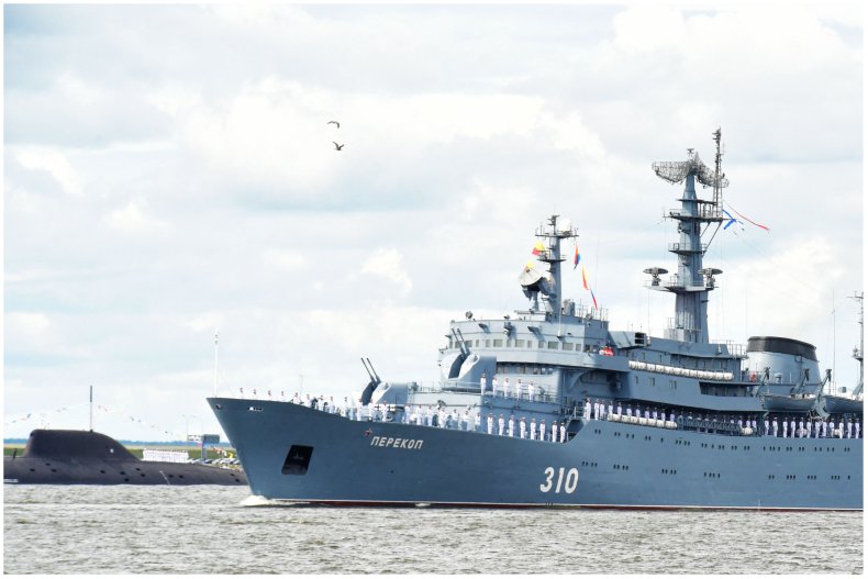 A photo of a Russian ship