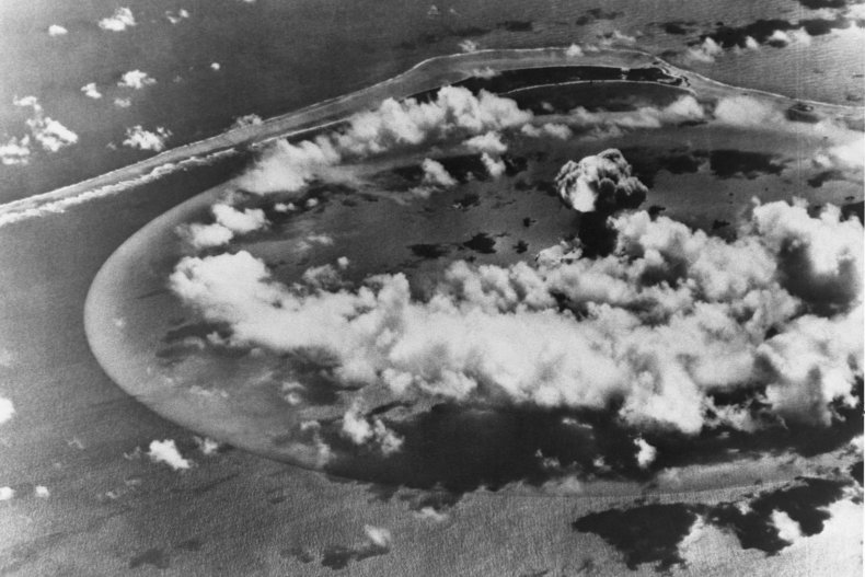 Vue aérienne du test atomique Able