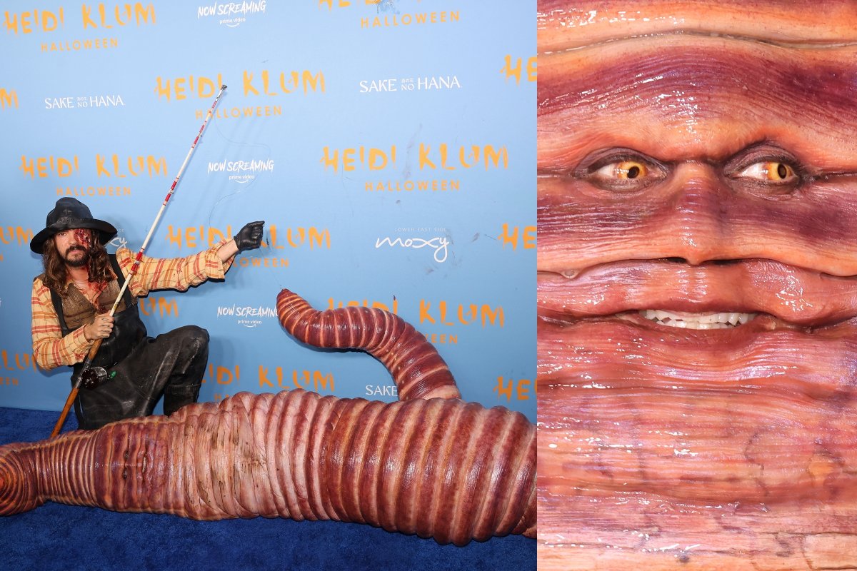 Heidi Klum as a worm Halloween
