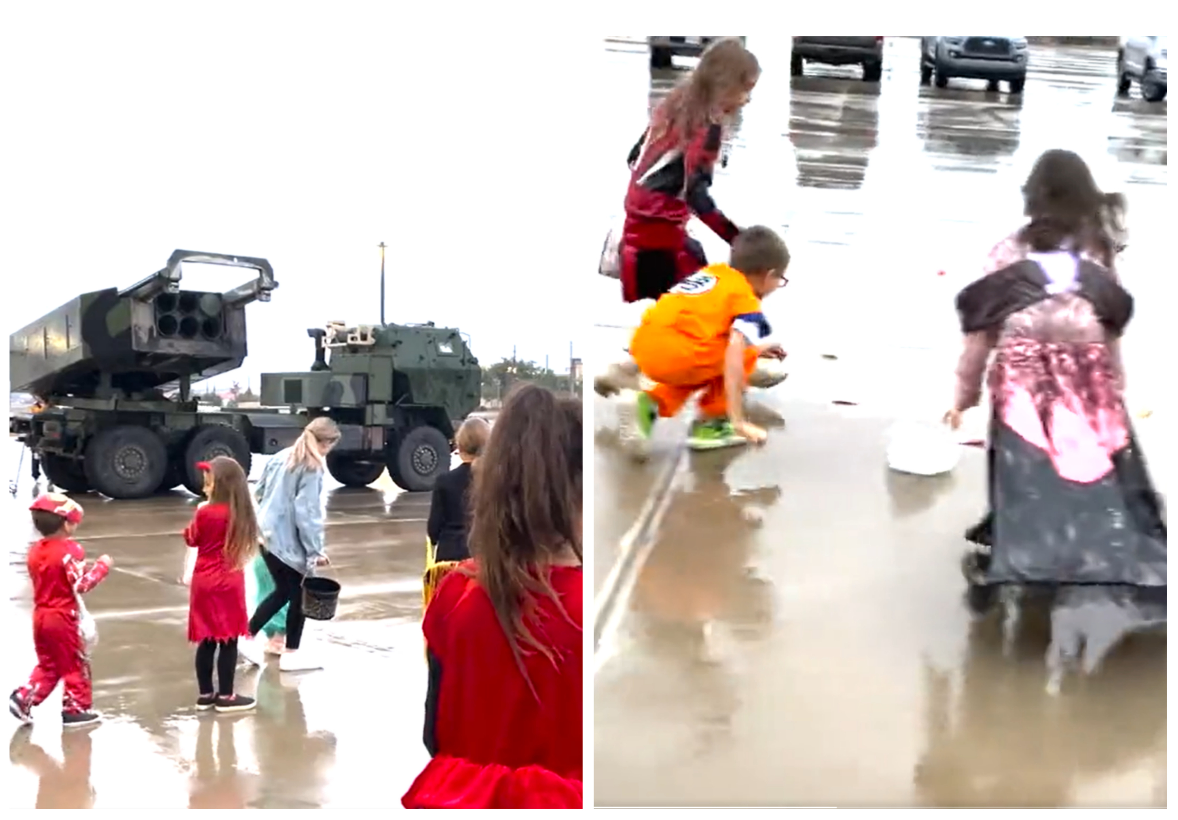 U.S. Army HIMARS Shoots Out Halloween Candy for Kids in Viral Video