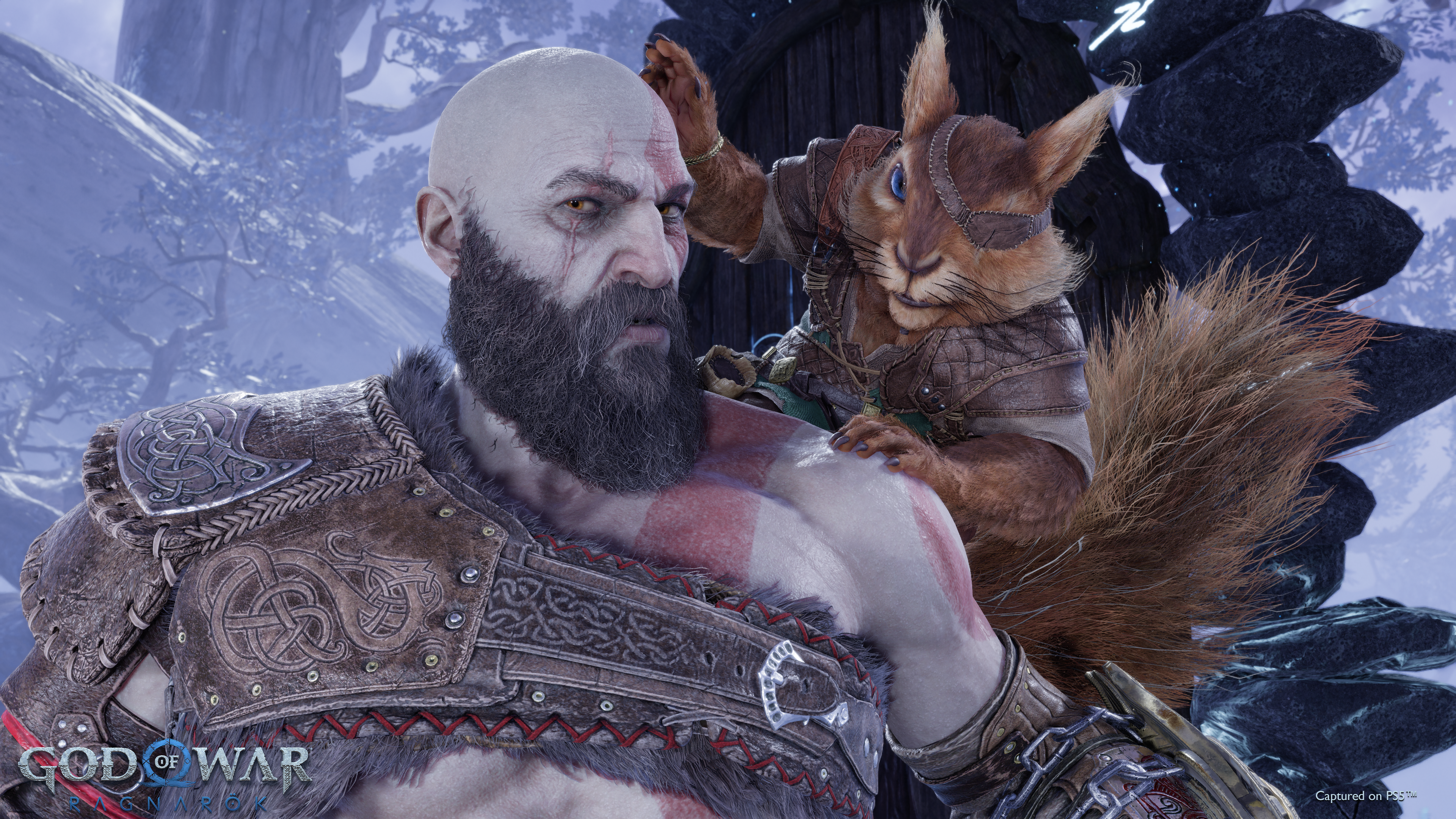 God of War Ragnarök: Kratos with Ratatoskr