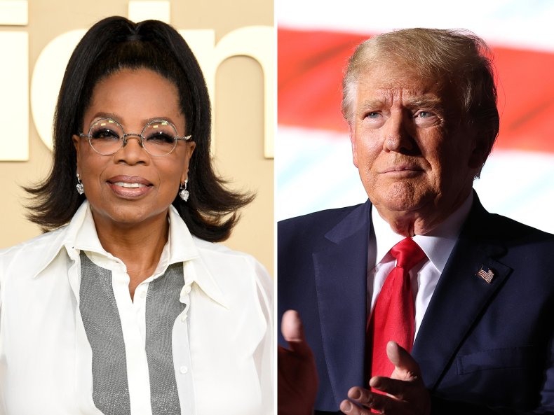 Composite photo, Oprah Winfrey and Trump 