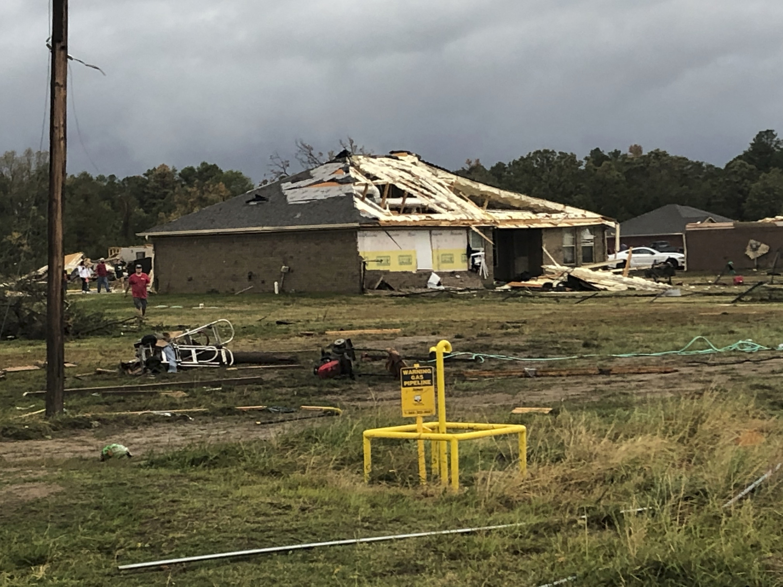 tornado destroying house