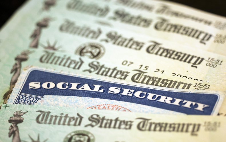 A Social Security card and checks